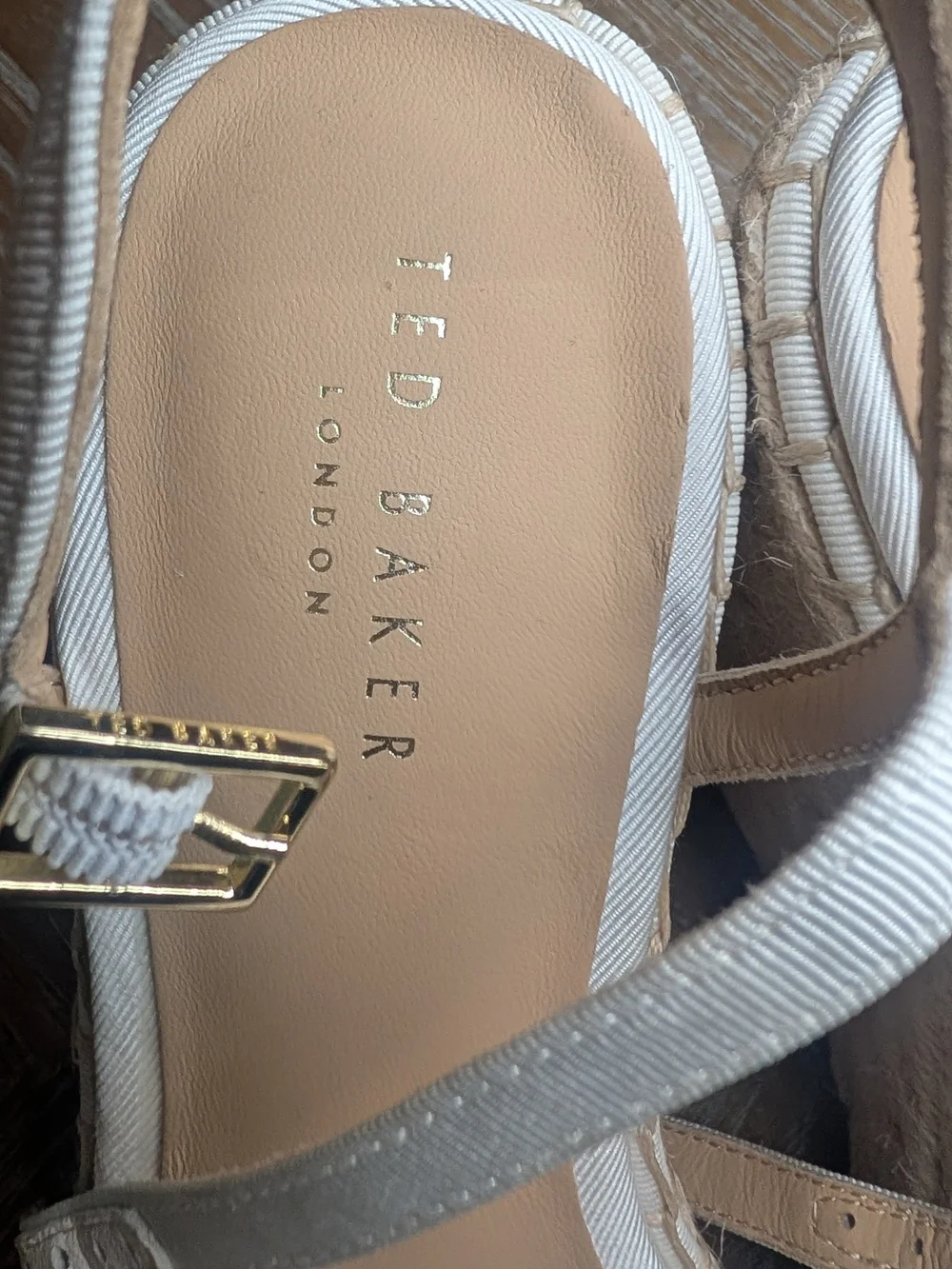 Ted Baker Cream Bow Espadrille Wedge Sandals